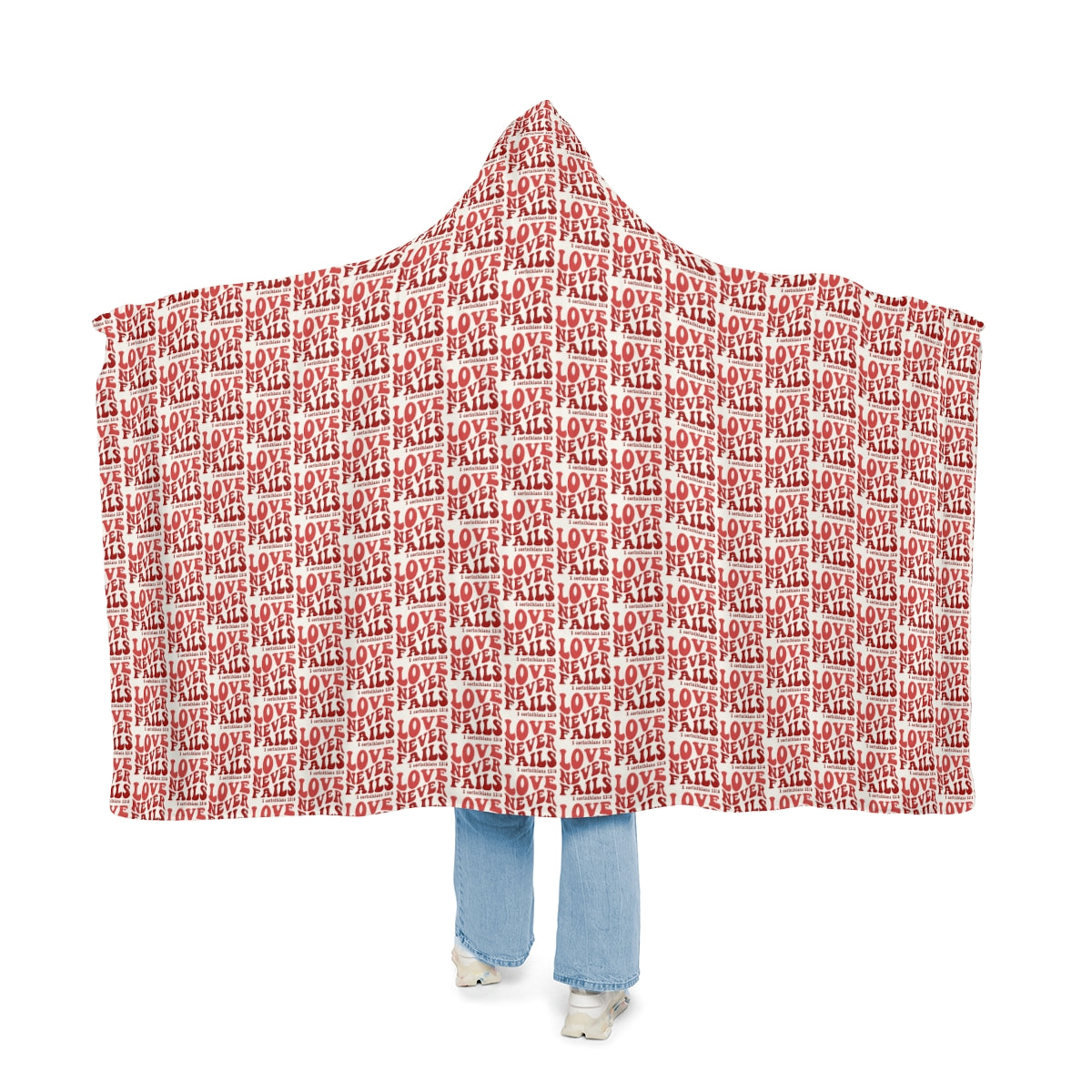 White "Love Never Fails" Snuggle Blanket