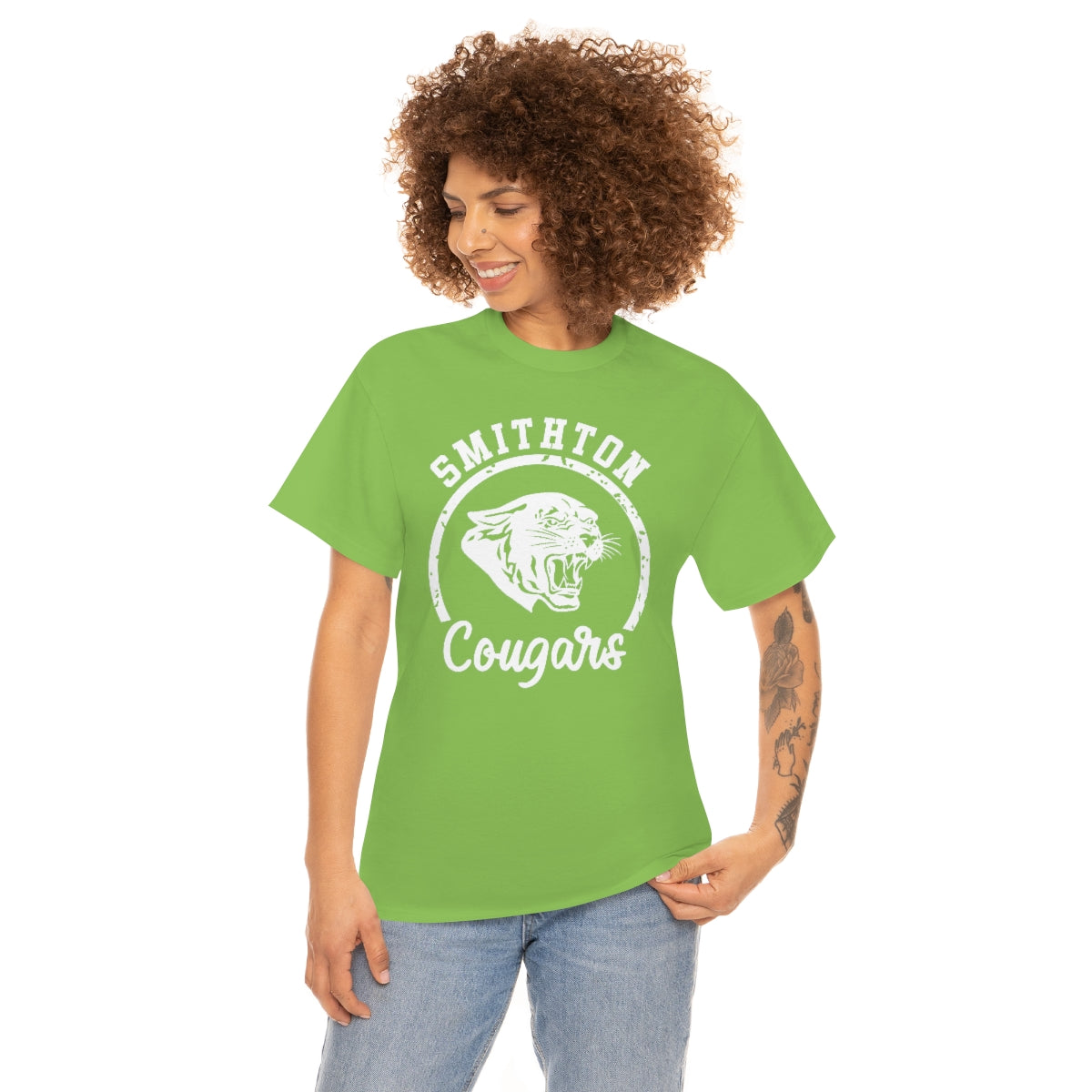 Smithton Cougars - White Imprint Unisex Heavy Cotton Tee