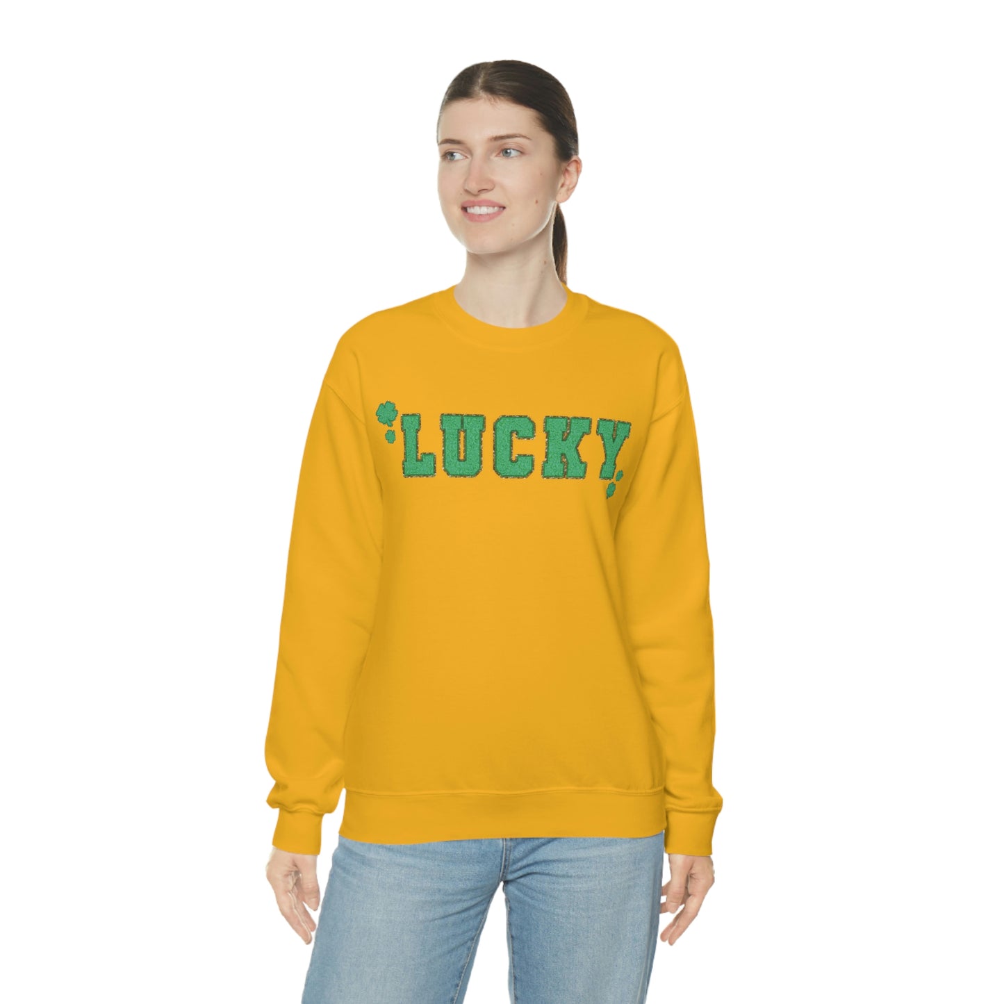 St. Patrick's Day "Lucky" Design Unisex Heavy Blend Crewneck Sweatshirt