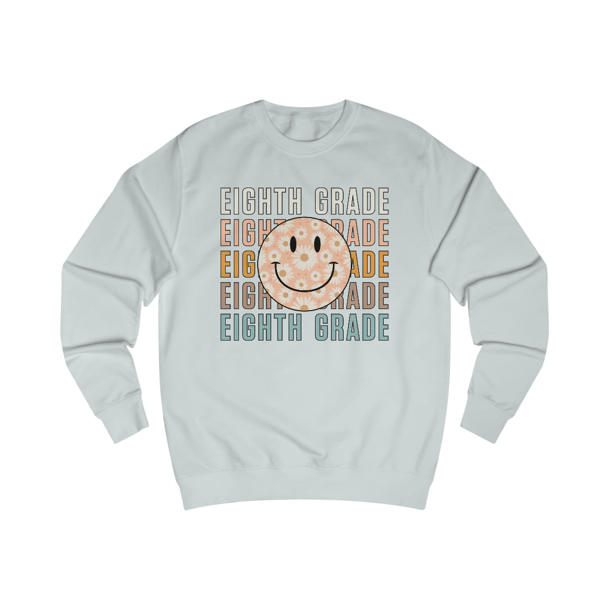 8th Grade Warm Colors Smiley Face Unisex Heavy Blend™ Crewneck Sweatshirt