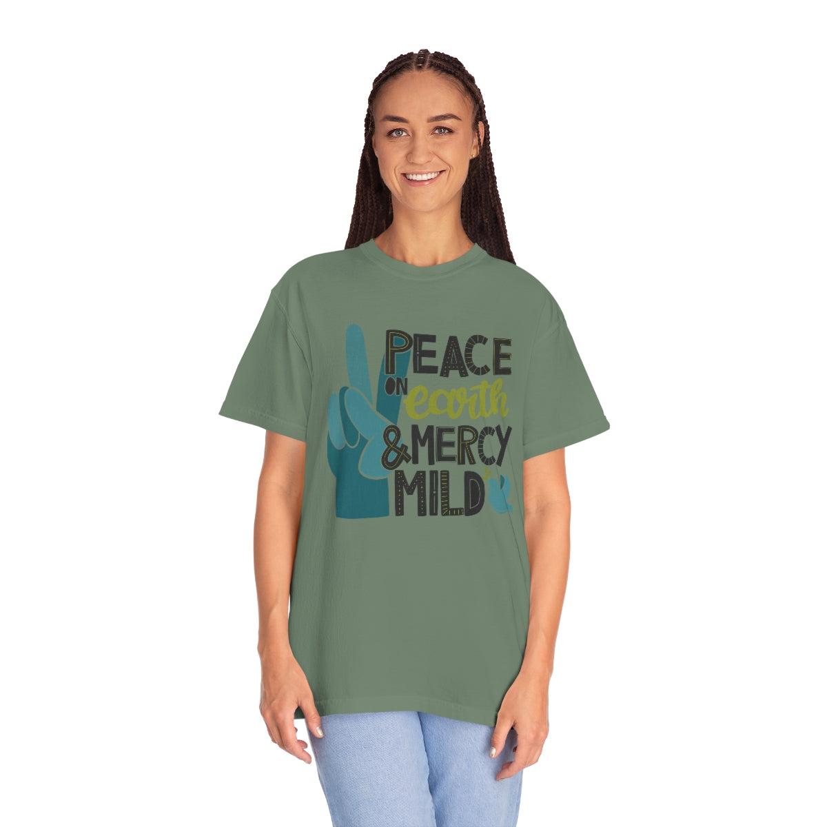 Peace on Earth and Mercy Mild Unisex Garment-Dyed Comfort Colors PREMIUM T-shirt