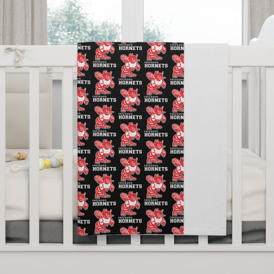 Black Freeburg Hornets Soft Fleece Baby Blanket