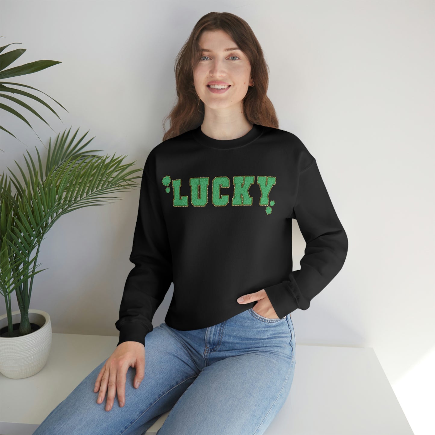 St. Patrick's Day "Lucky" Design Unisex Heavy Blend Crewneck Sweatshirt