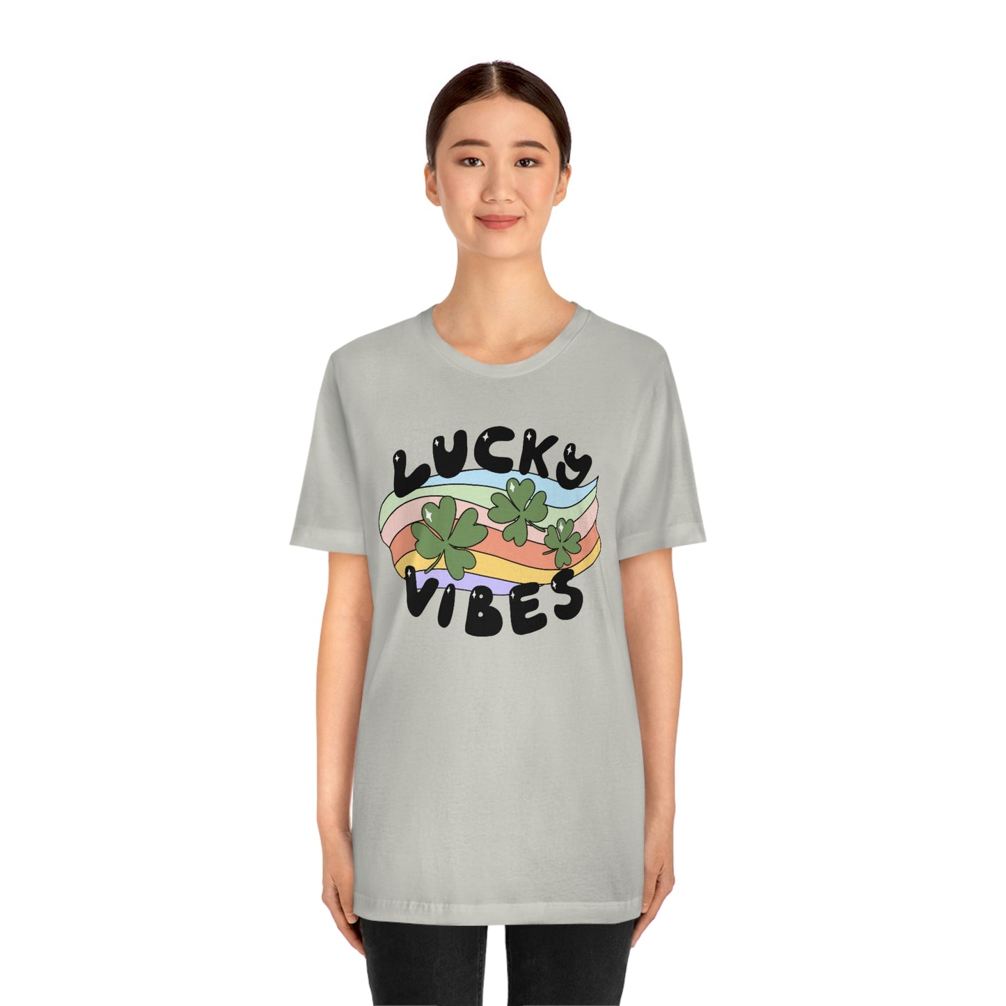 St. Patrick's Day "Lucky Vibes" Unisex Jersey Short Sleeve Tee