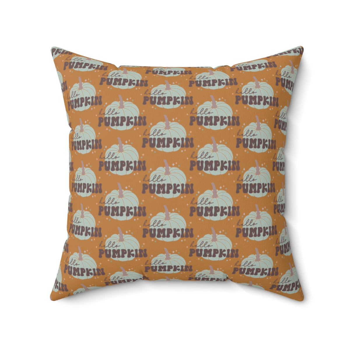 Light Pumpkin Hello Pumpkin Spun Polyester Square Pillow