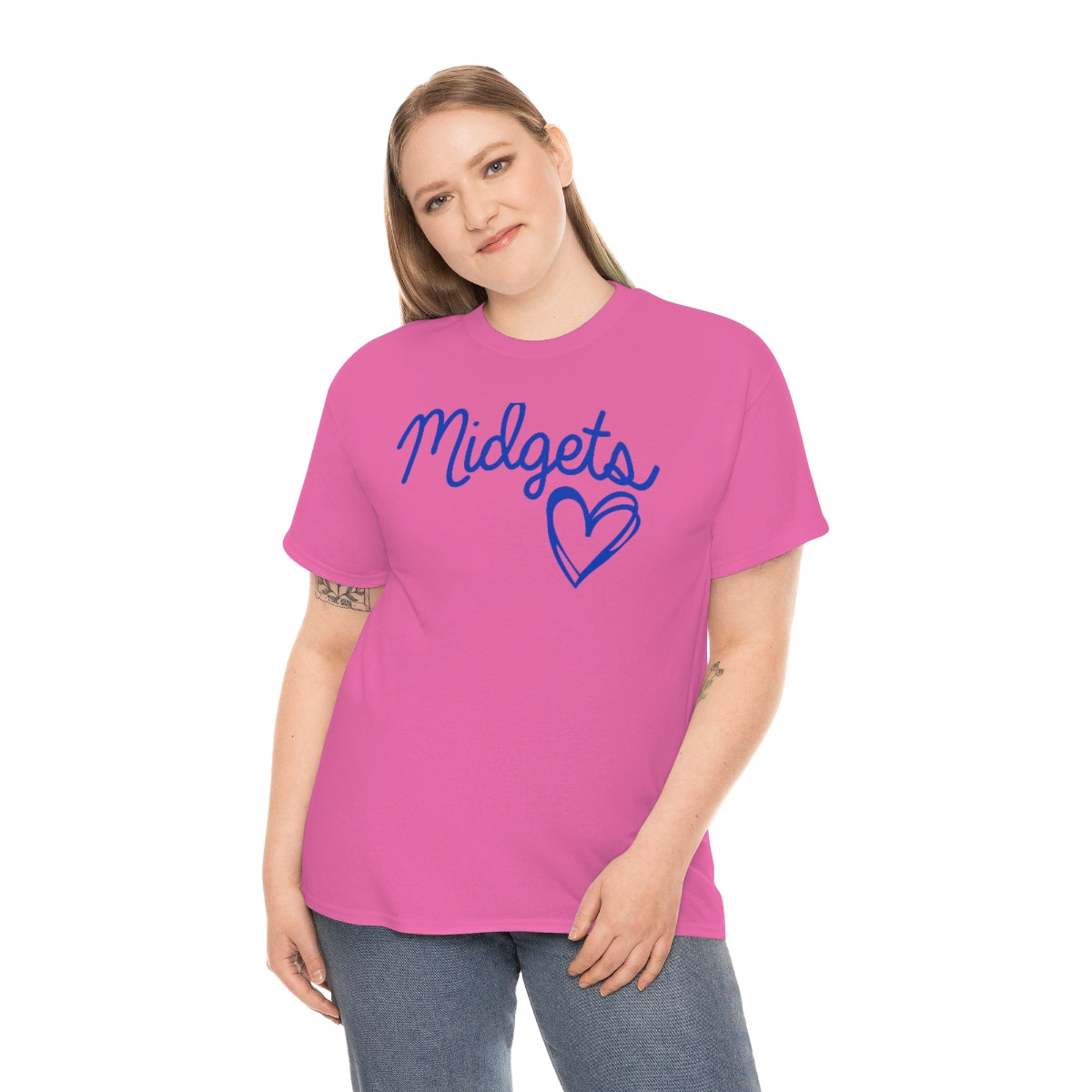 Midget Blue Heart Unisex Heavy Cotton Tee