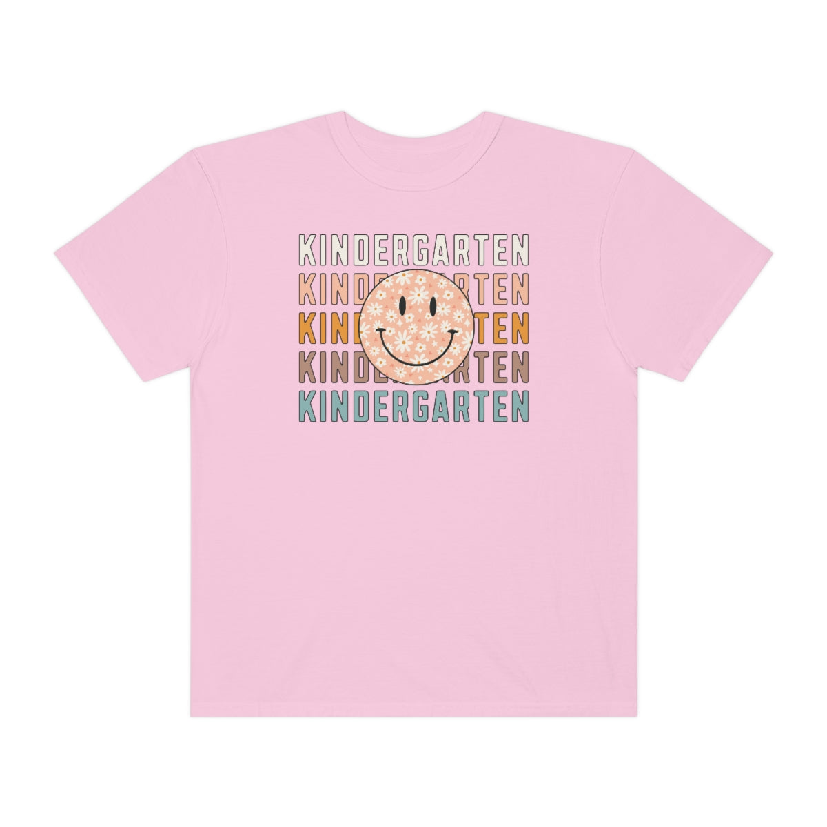 Kindergarten Smiley Face Warm Colors Unisex Garment-Dyed PREMIUM T-shirt