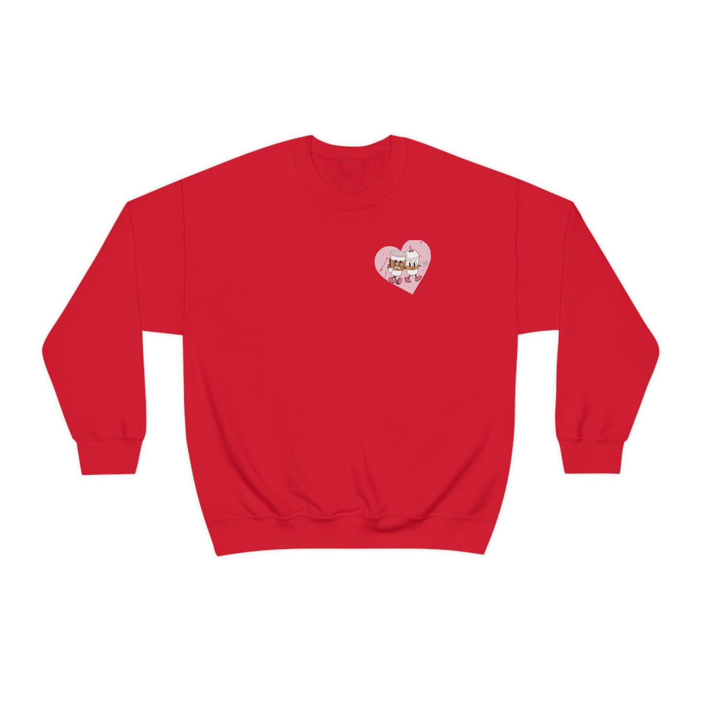 Front and Back Image "I love you a Latte!" Unisex Heavy Blend™ Crewneck Sweatshirt