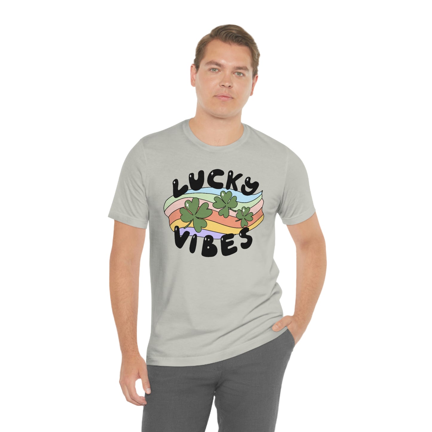 St. Patrick's Day "Lucky Vibes" Unisex Jersey Short Sleeve Tee