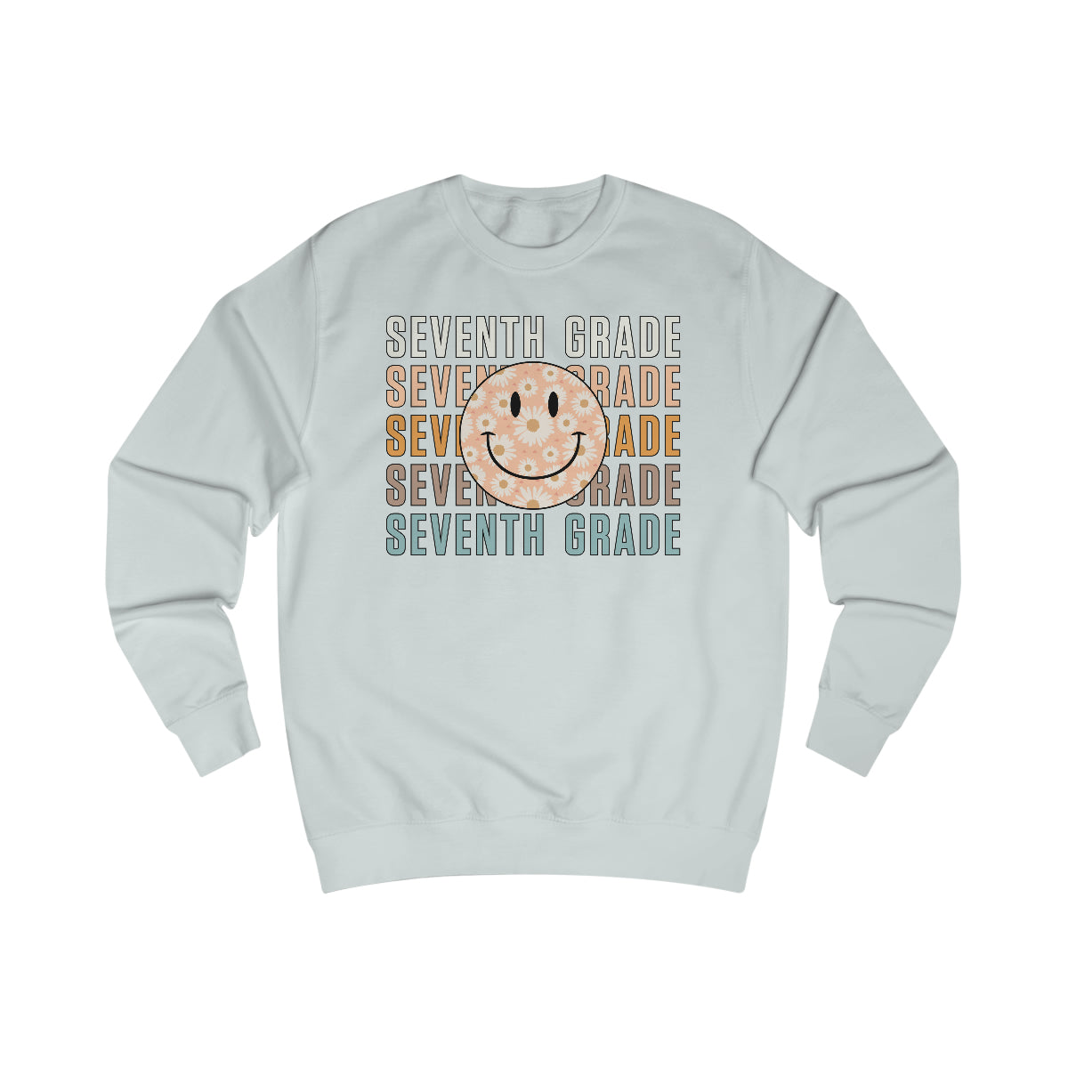7th Grade Warm Colors Smiley Face Unisex Heavy Blend™ Crewneck Sweatshirt