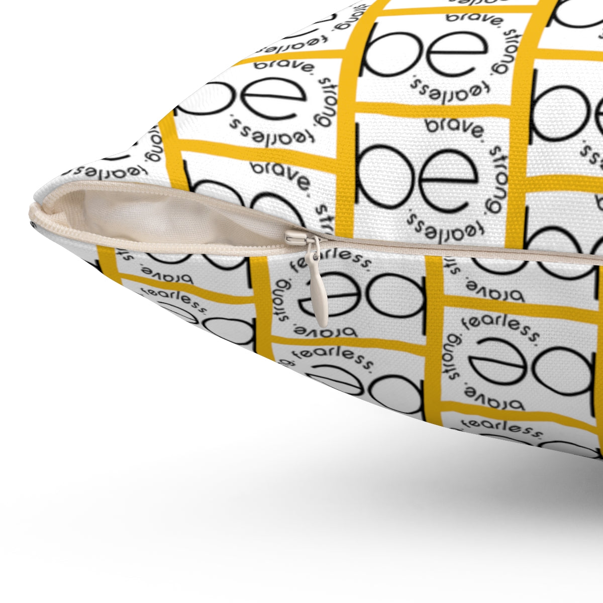 Yellow BE ORIGINAL Pattern Spun Polyester Square Pillow