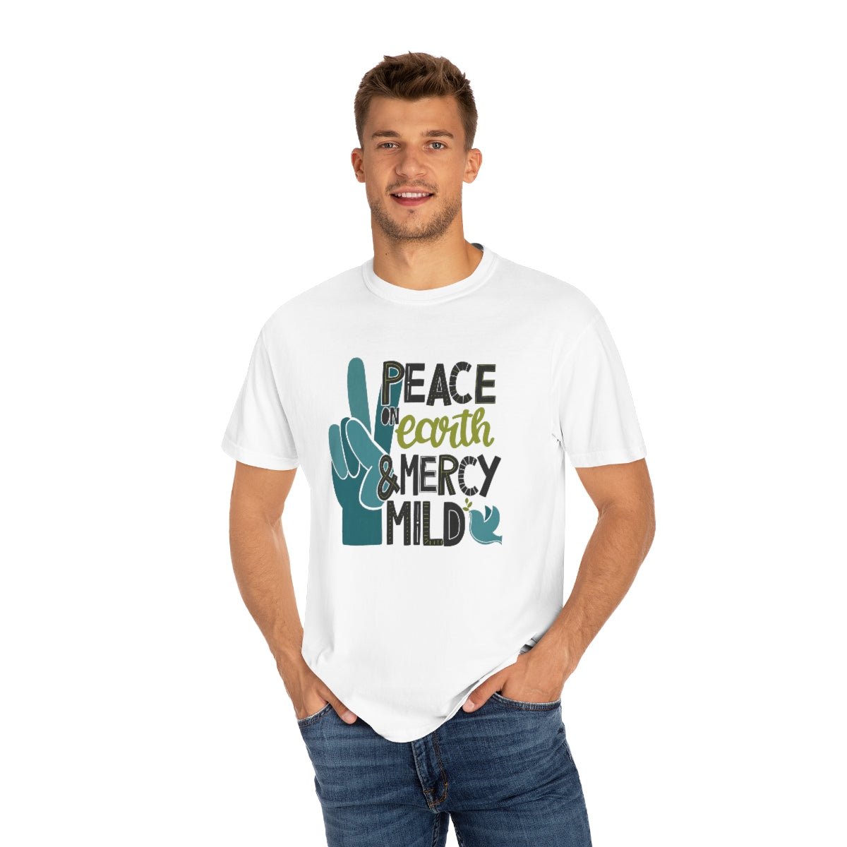 Peace on Earth and Mercy Mild Unisex Garment-Dyed Comfort Colors PREMIUM T-shirt
