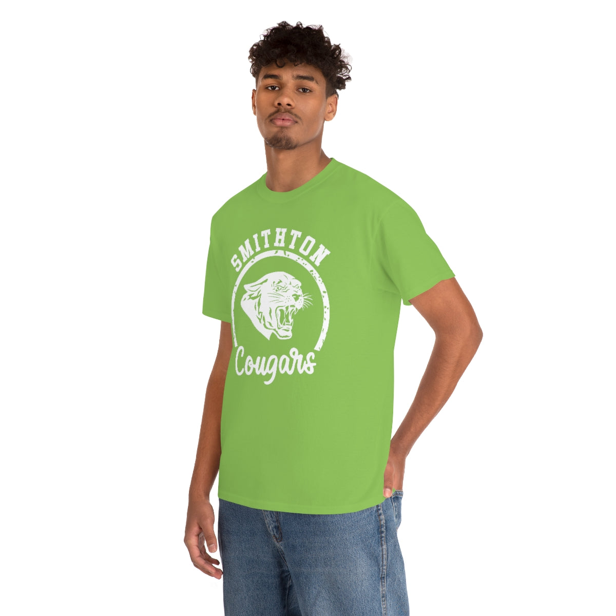 Smithton Cougars - White Imprint Unisex Heavy Cotton Tee