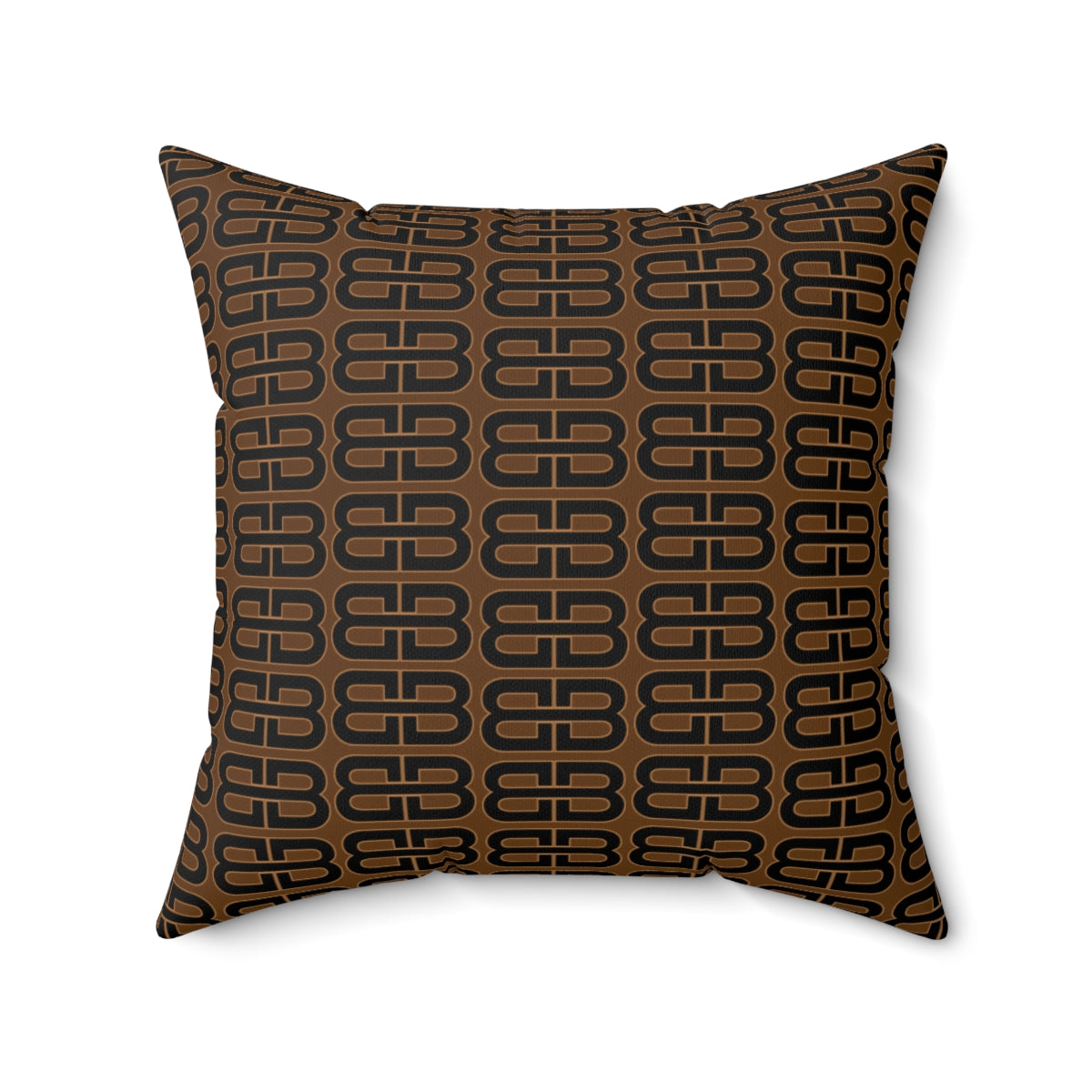 Dark Brown Bhava Brand Pattern Square Pillow