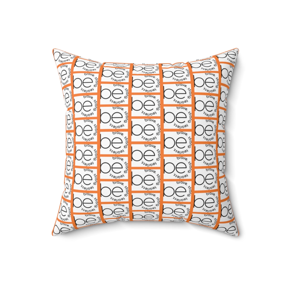 Orange BE ORIGINAL Pattern Spun Polyester Square Pillow