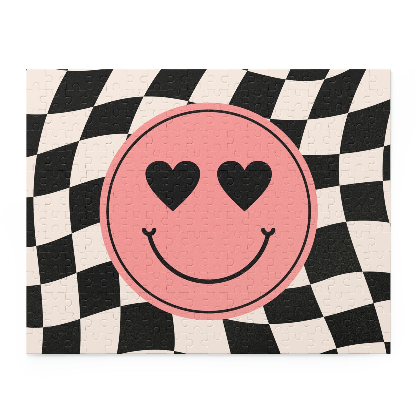 Heart Smiley Face Checkered Puzzle (120, 252, 500-Piece)
