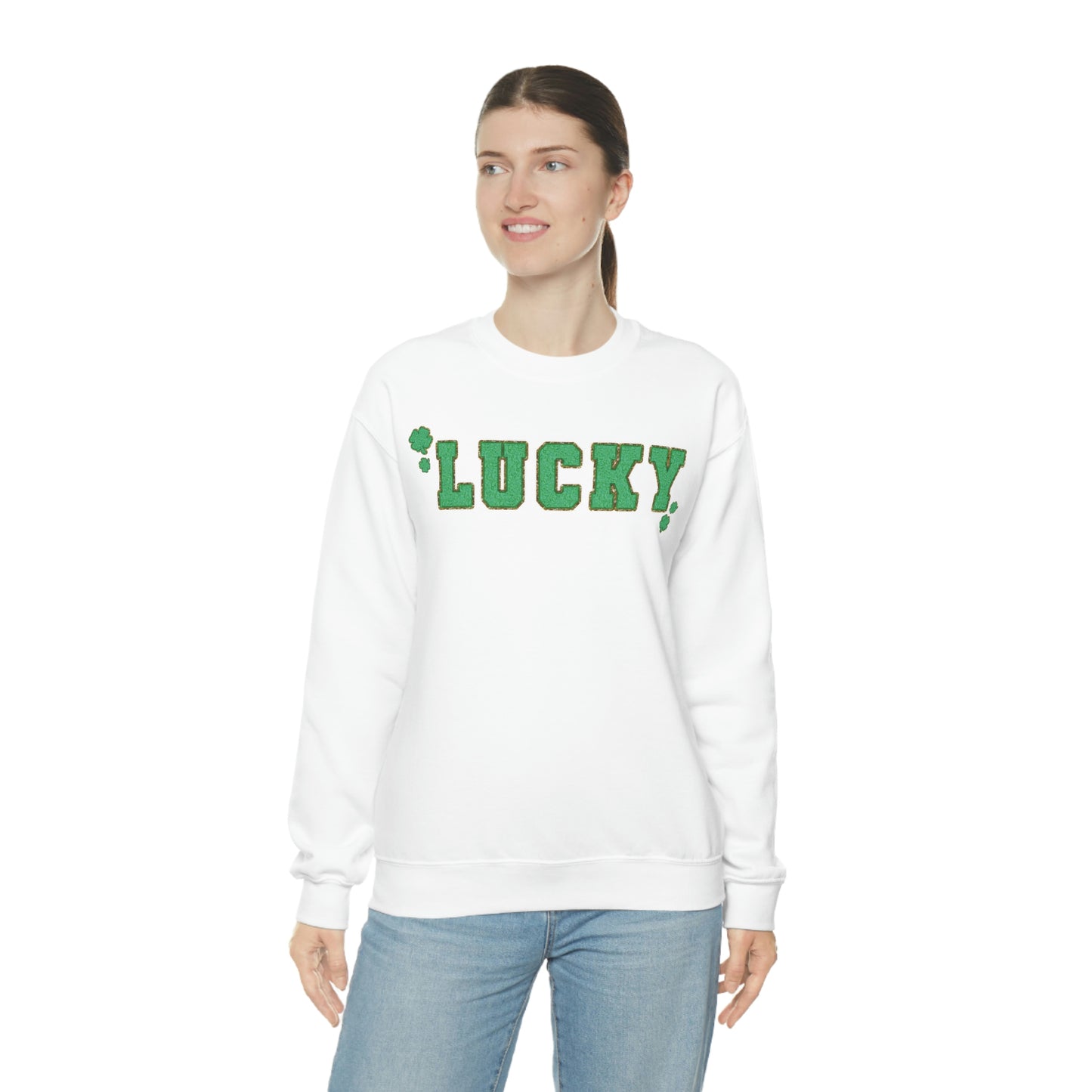 St. Patrick's Day "Lucky" Design Unisex Heavy Blend Crewneck Sweatshirt