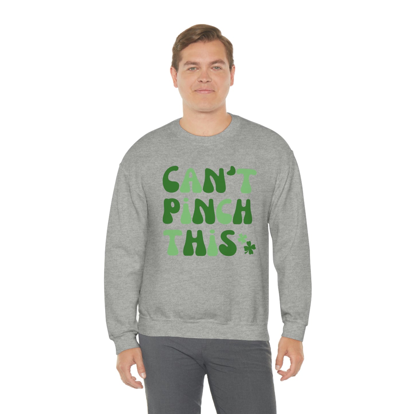 St. Patrick's Day "Can't Pinch This" Design Unisex Heavy Blend Crewneck Sweatshirt