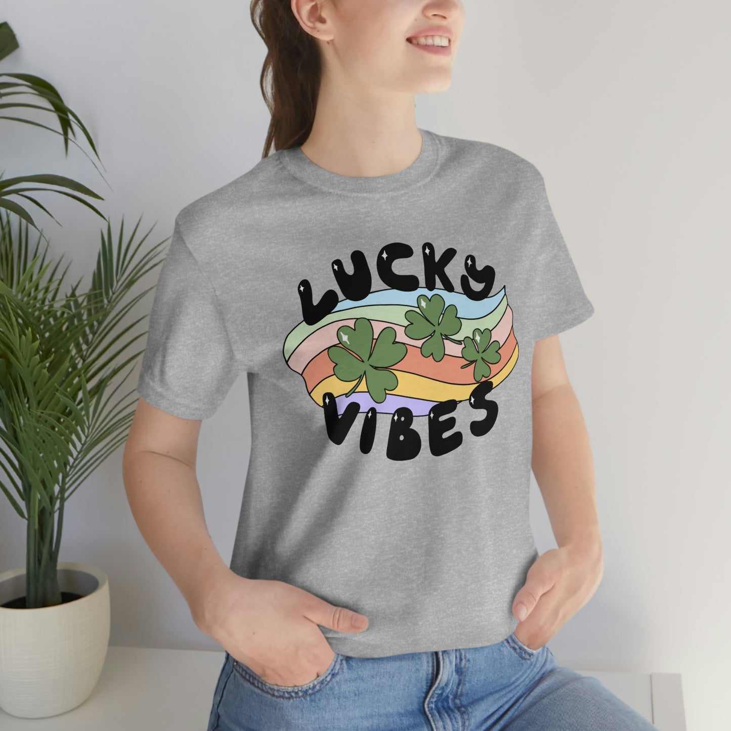 St. Patrick's Day "Lucky Vibes" Unisex Jersey Short Sleeve Tee