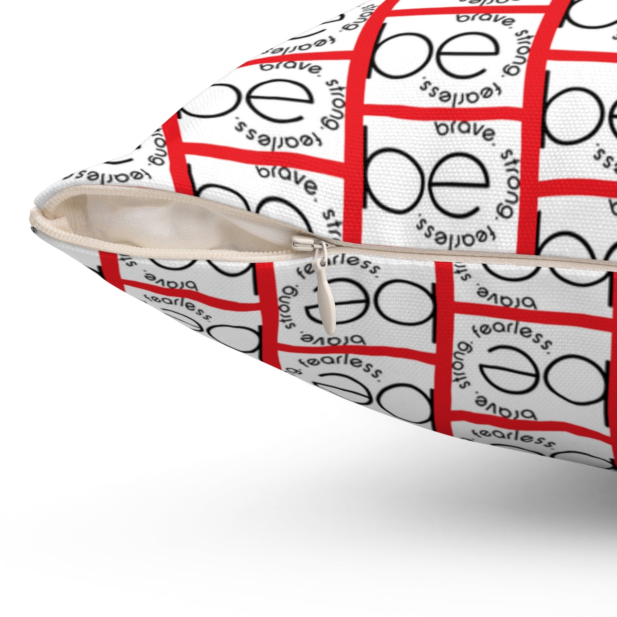 Red BE ORIGINAL Pattern Spun Polyester Square Pillow