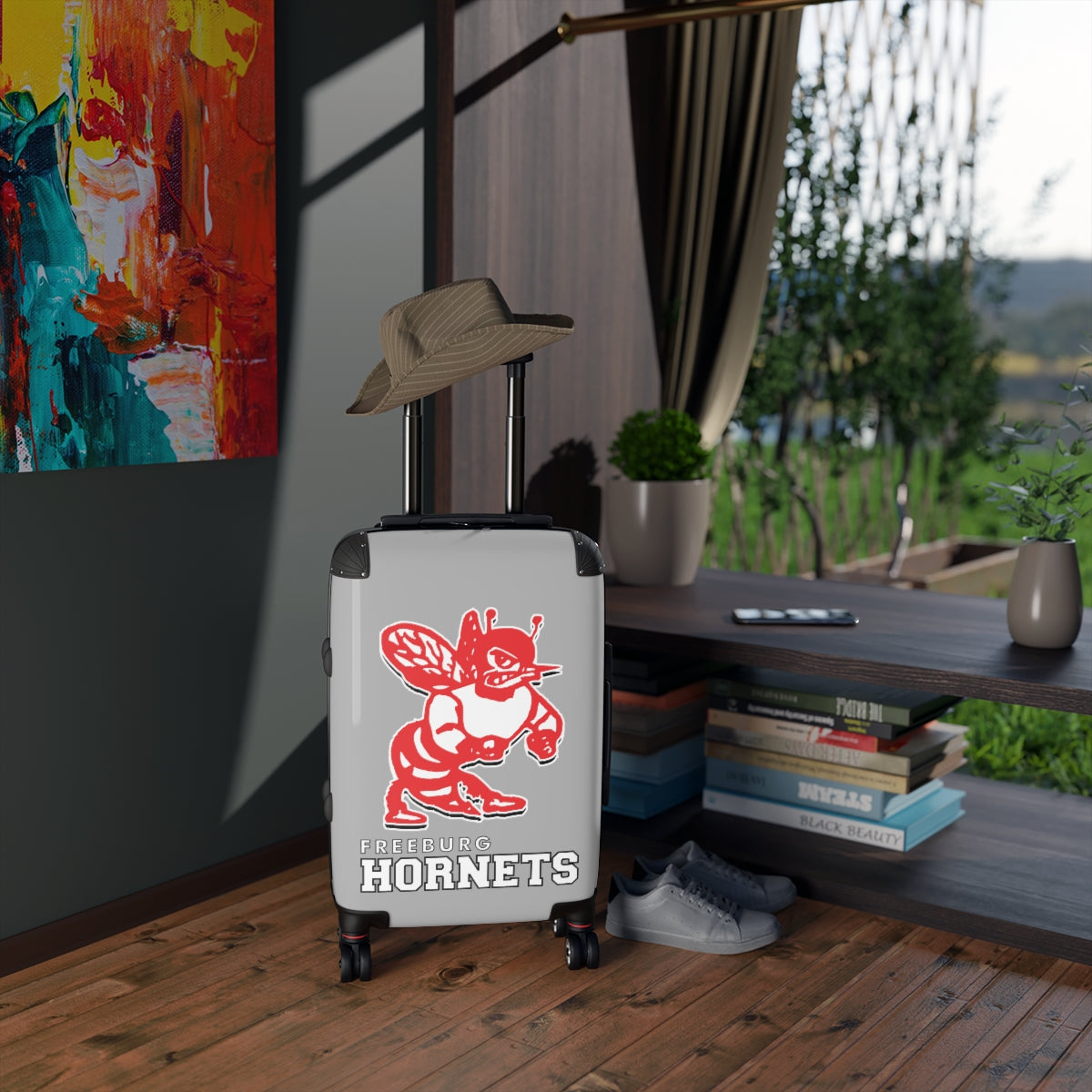 Freeburg Hornet Suitcases - Gray Front/ Black Back