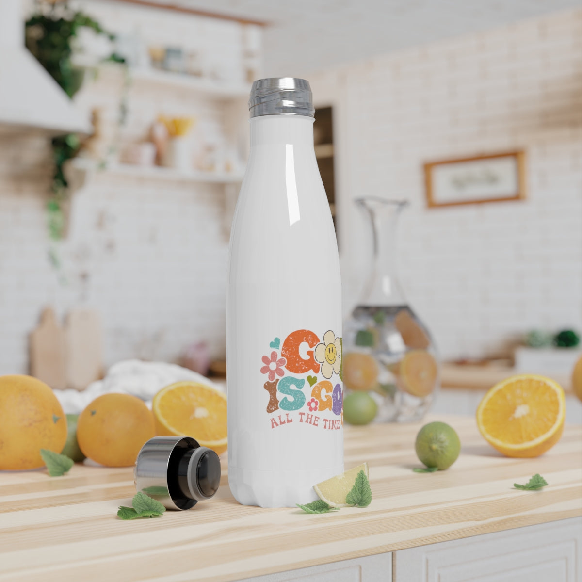 God is Good All the Time Stainless Steel Water Bottle, 17oz