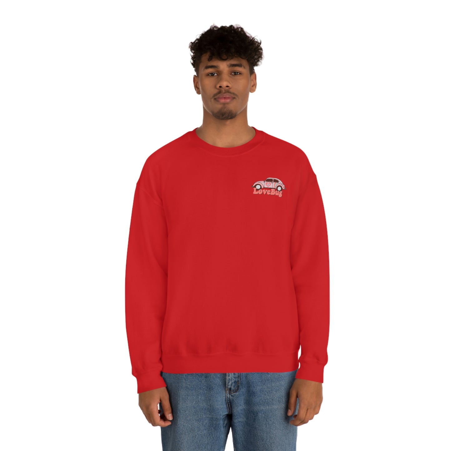 Front and Back Image "Lovebug" Unisex Heavy Blend™ Crewneck Sweatshirt