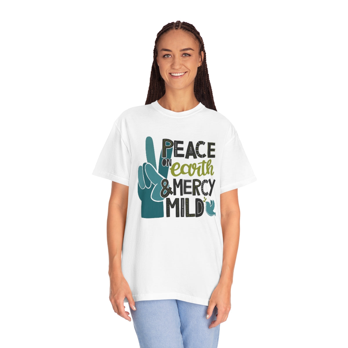 Peace on Earth and Mercy Mild Unisex Garment-Dyed Comfort Colors PREMIUM T-shirt