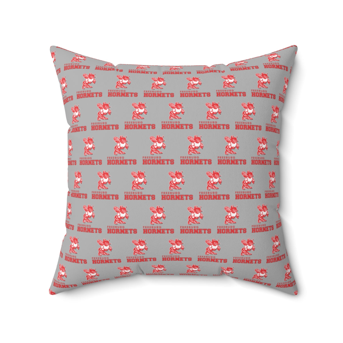 Gray Freeburg Hornets Spun Polyester Square Pillow