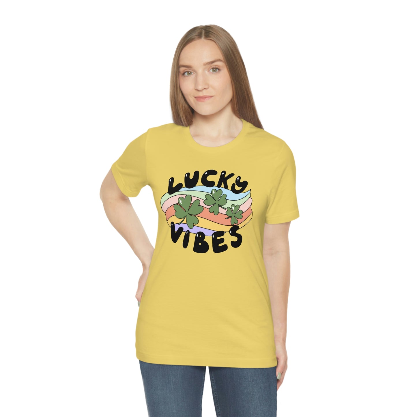 St. Patrick's Day "Lucky Vibes" Unisex Jersey Short Sleeve Tee