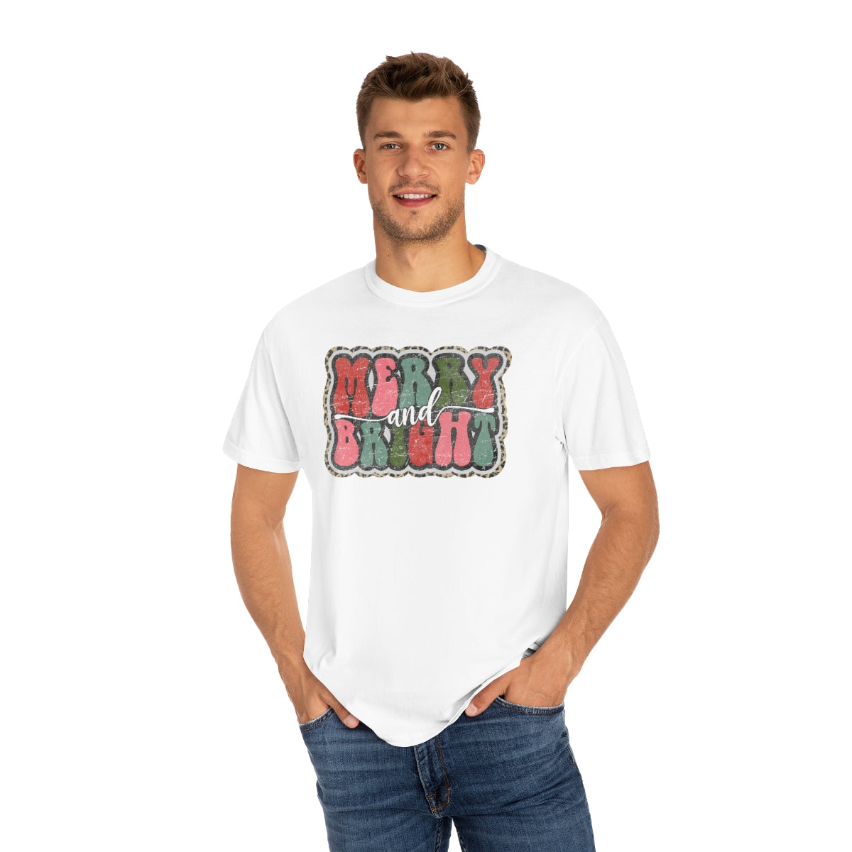 Merry and Bright Unisex Garment-Dyed Comfort Colors PREMIUM T-shirt