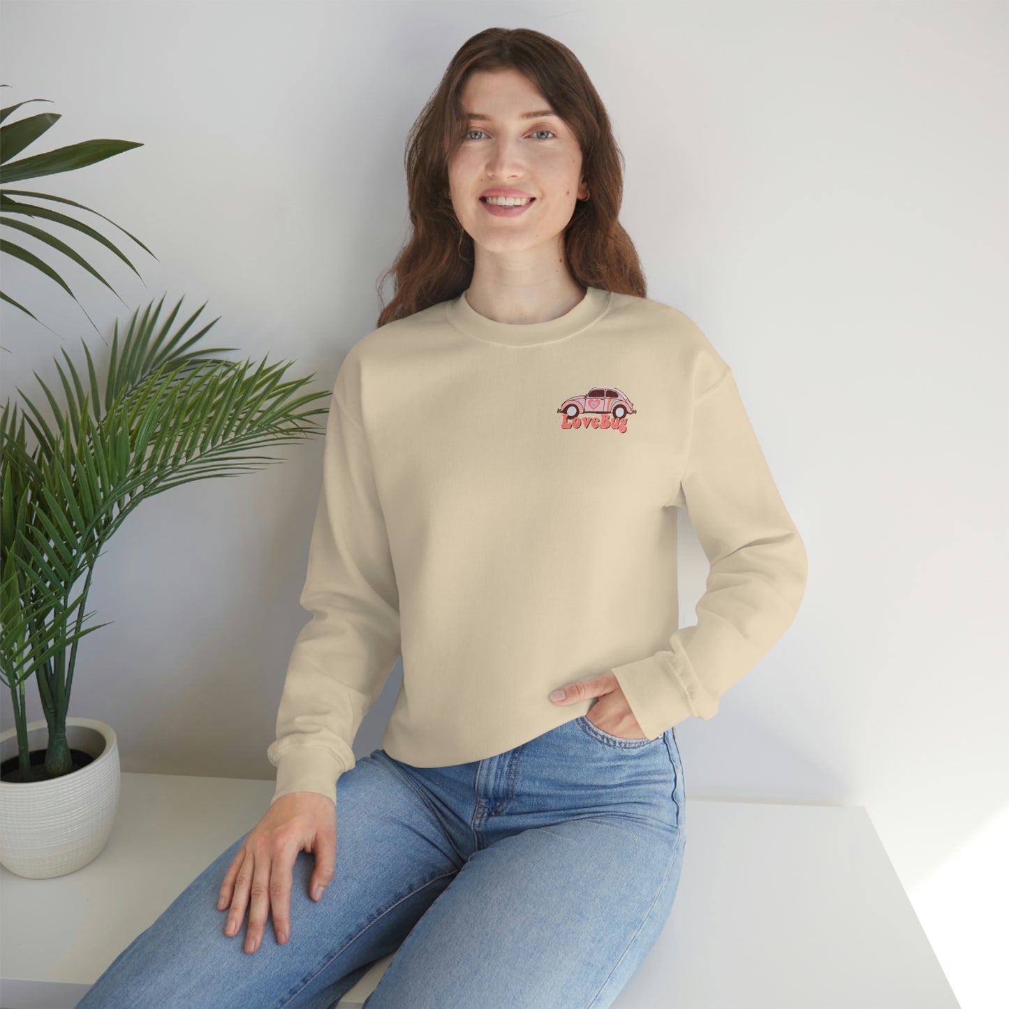 Front and Back Image "Lovebug" Unisex Heavy Blend™ Crewneck Sweatshirt