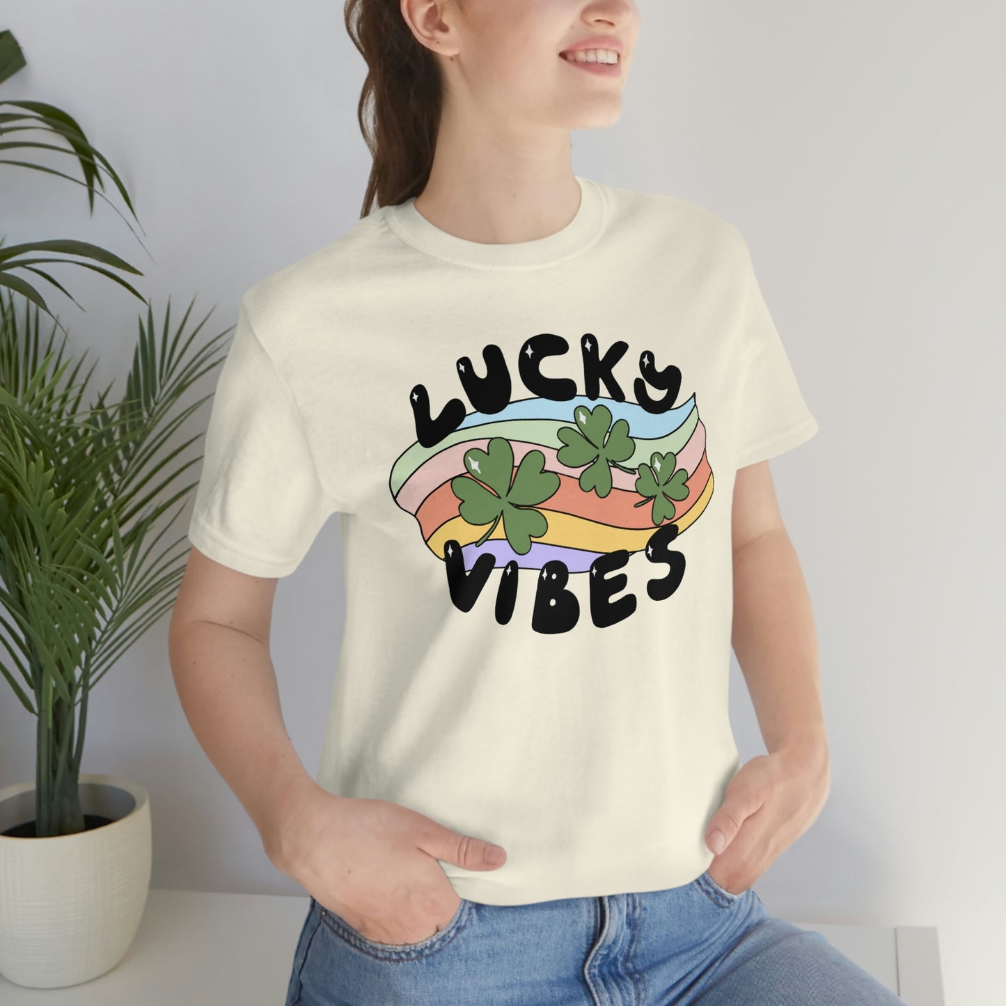 St. Patrick's Day "Lucky Vibes" Unisex Jersey Short Sleeve Tee