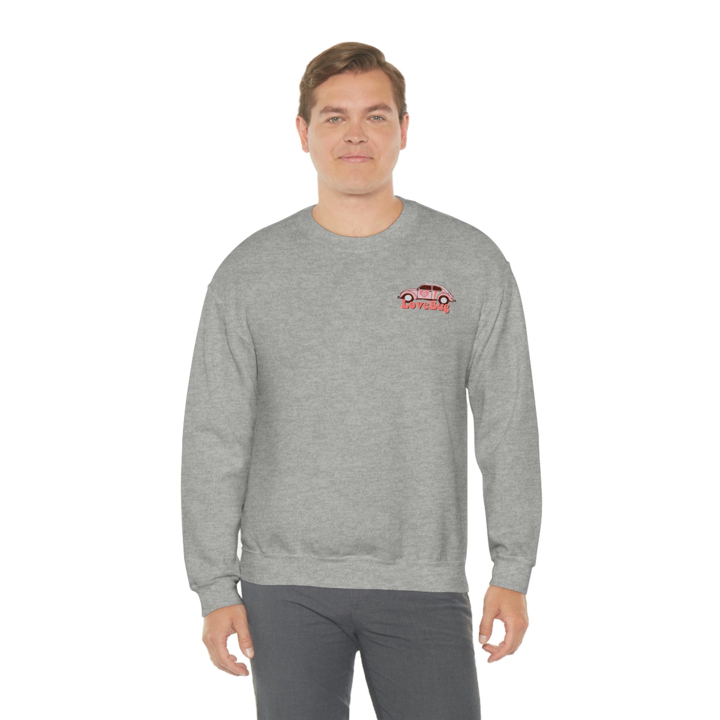 Front and Back Image "Lovebug" Unisex Heavy Blend™ Crewneck Sweatshirt