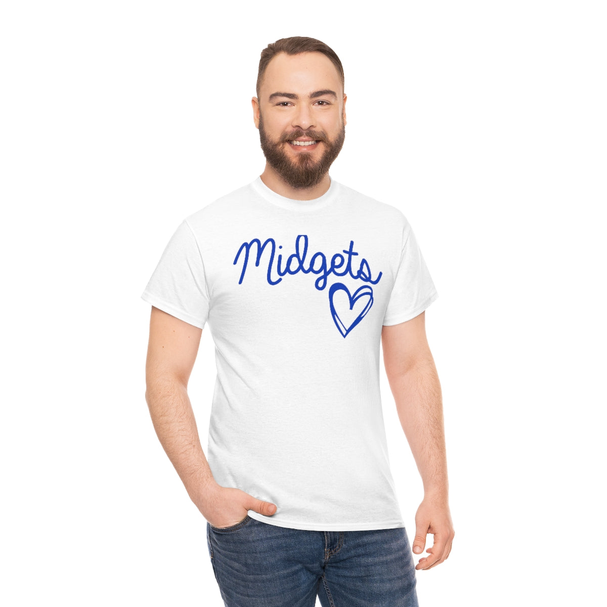 Midget Blue Heart Unisex Heavy Cotton Tee