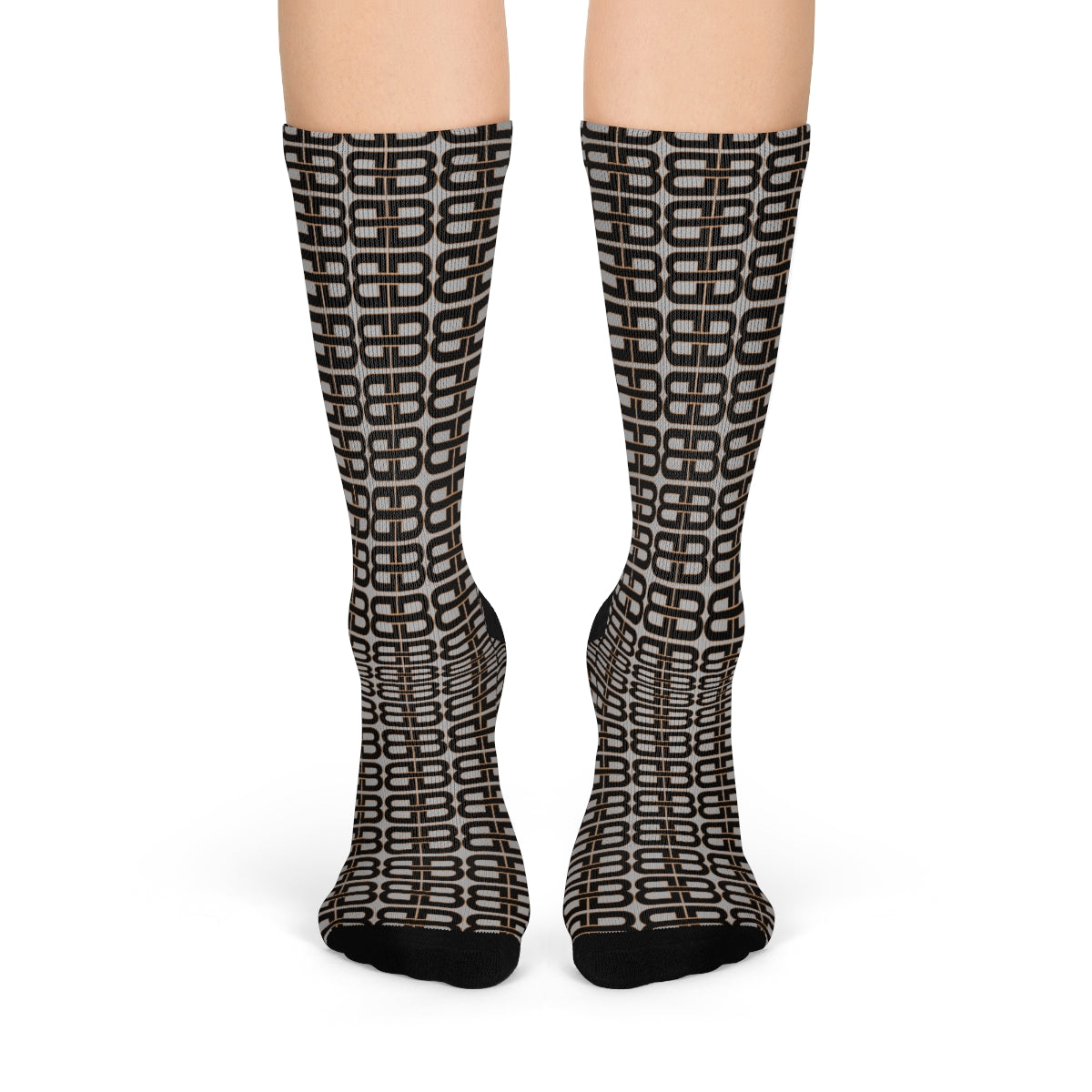 Light Gray Bhava Brand Pattern Crew Socks