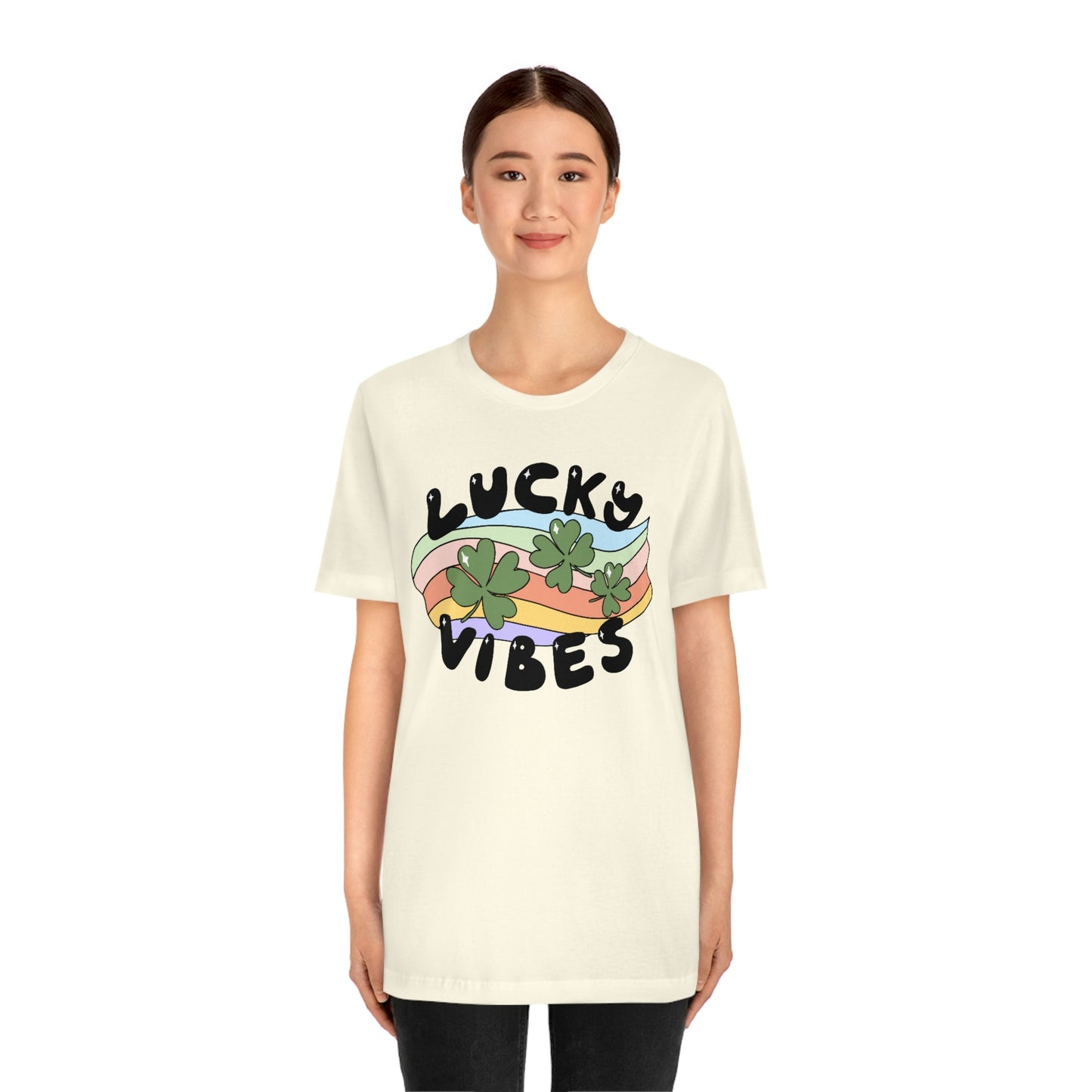 St. Patrick's Day "Lucky Vibes" Unisex Jersey Short Sleeve Tee