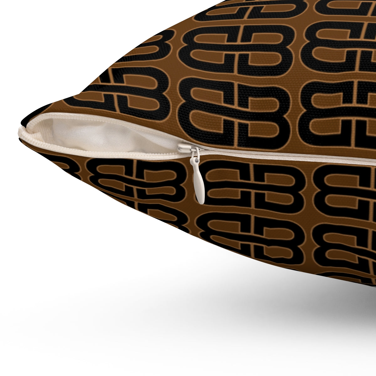 Dark Brown Bhava Brand Pattern Square Pillow