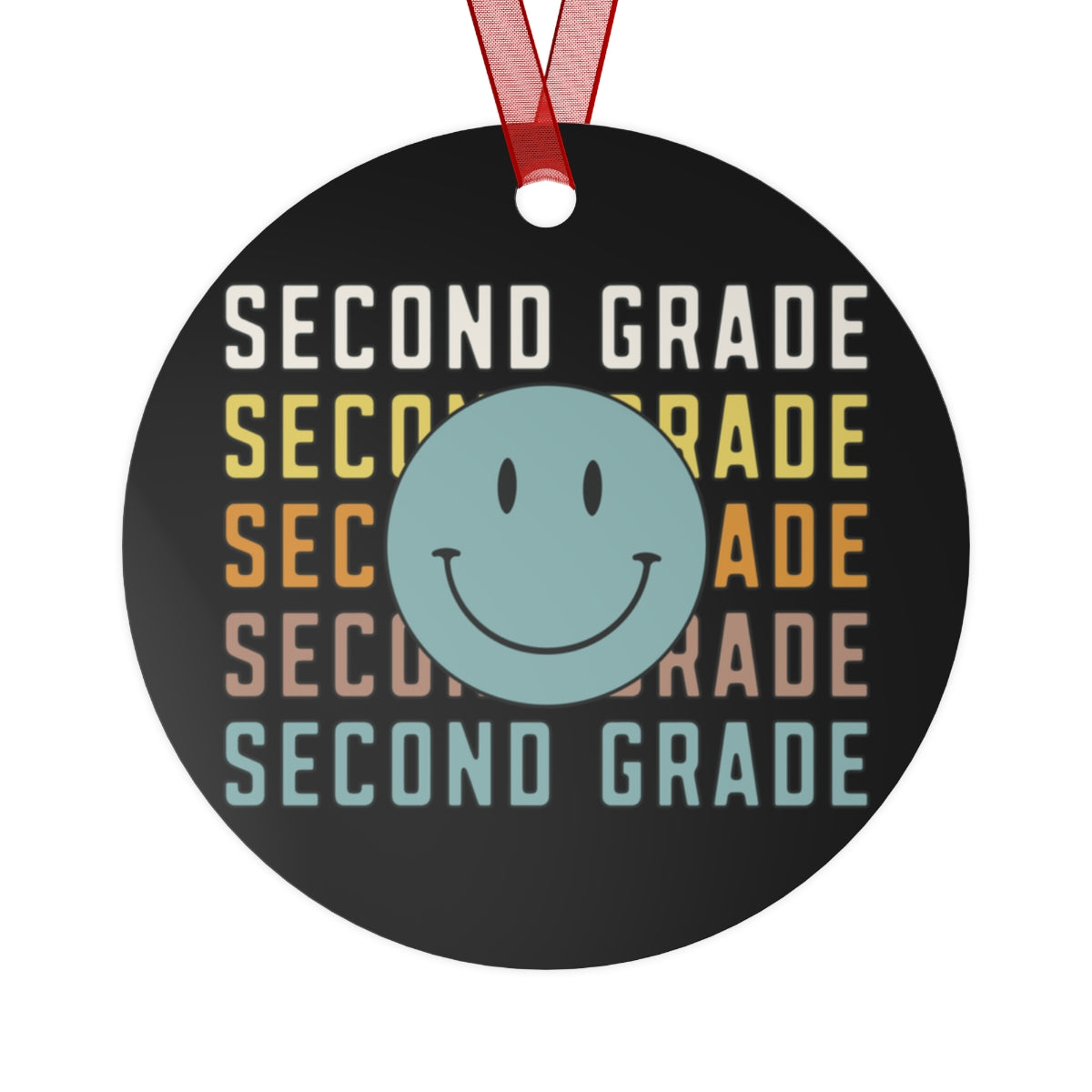 Second Grade Black Rustic Boho Metal Ornaments
