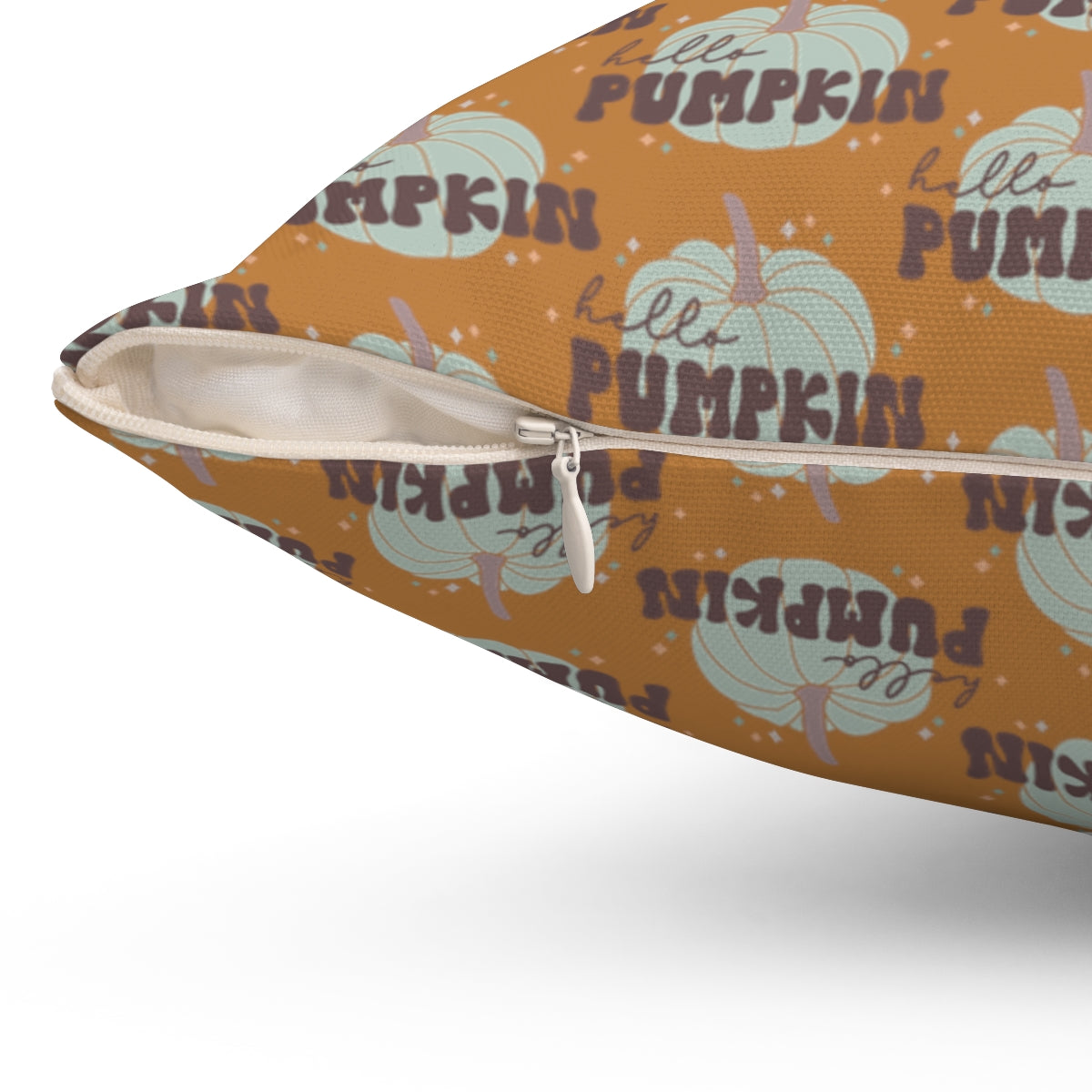 Light Pumpkin Hello Pumpkin Spun Polyester Square Pillow