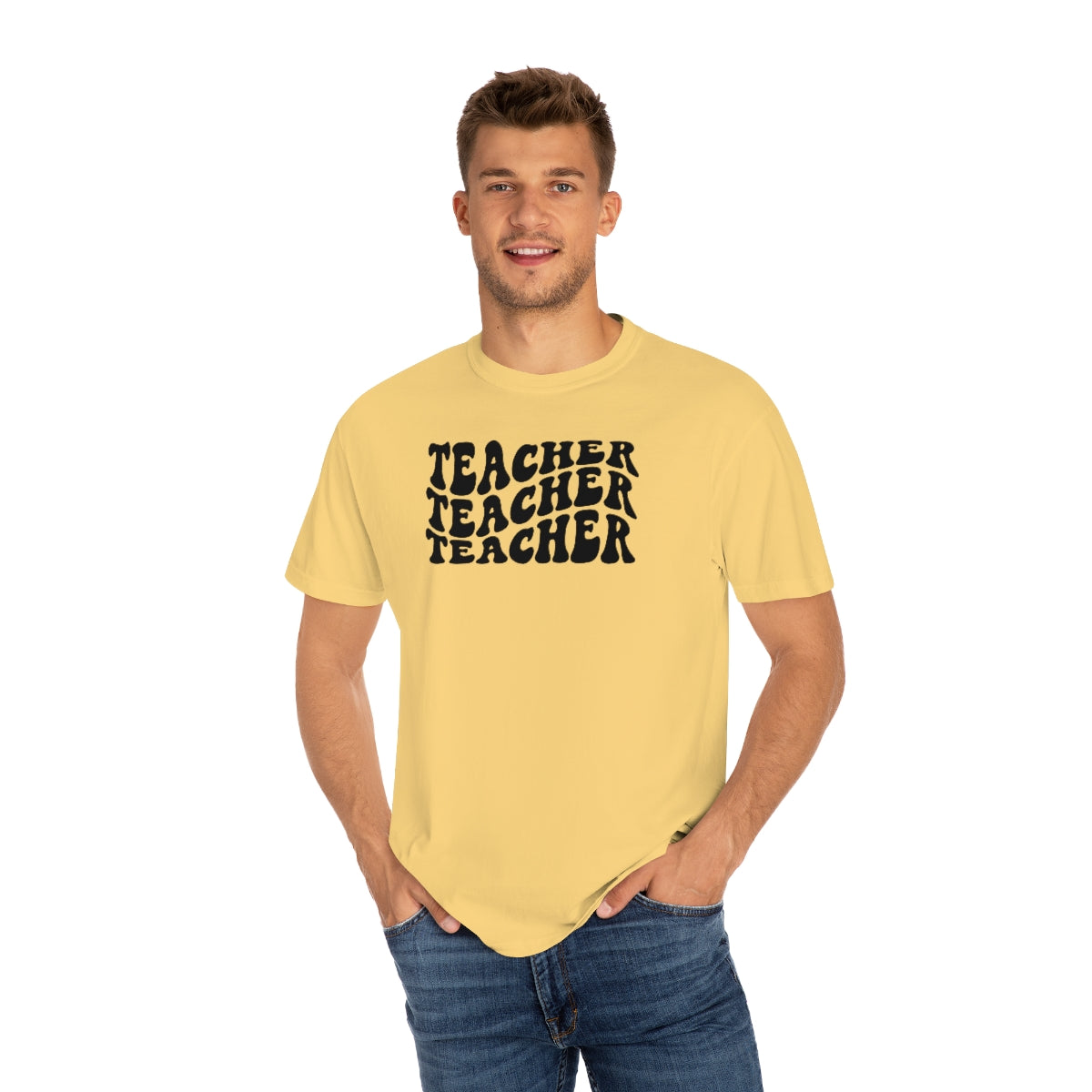 Teacher Black Print Unisex Garment-Dyed PREMIUM T-shirt