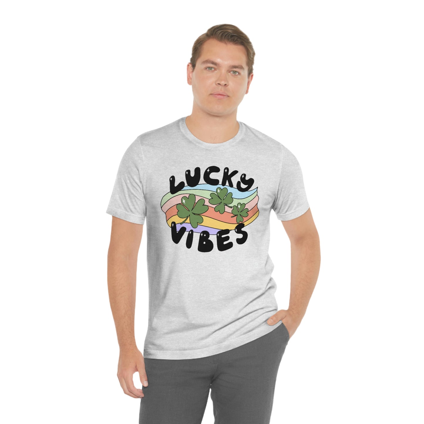 St. Patrick's Day "Lucky Vibes" Unisex Jersey Short Sleeve Tee
