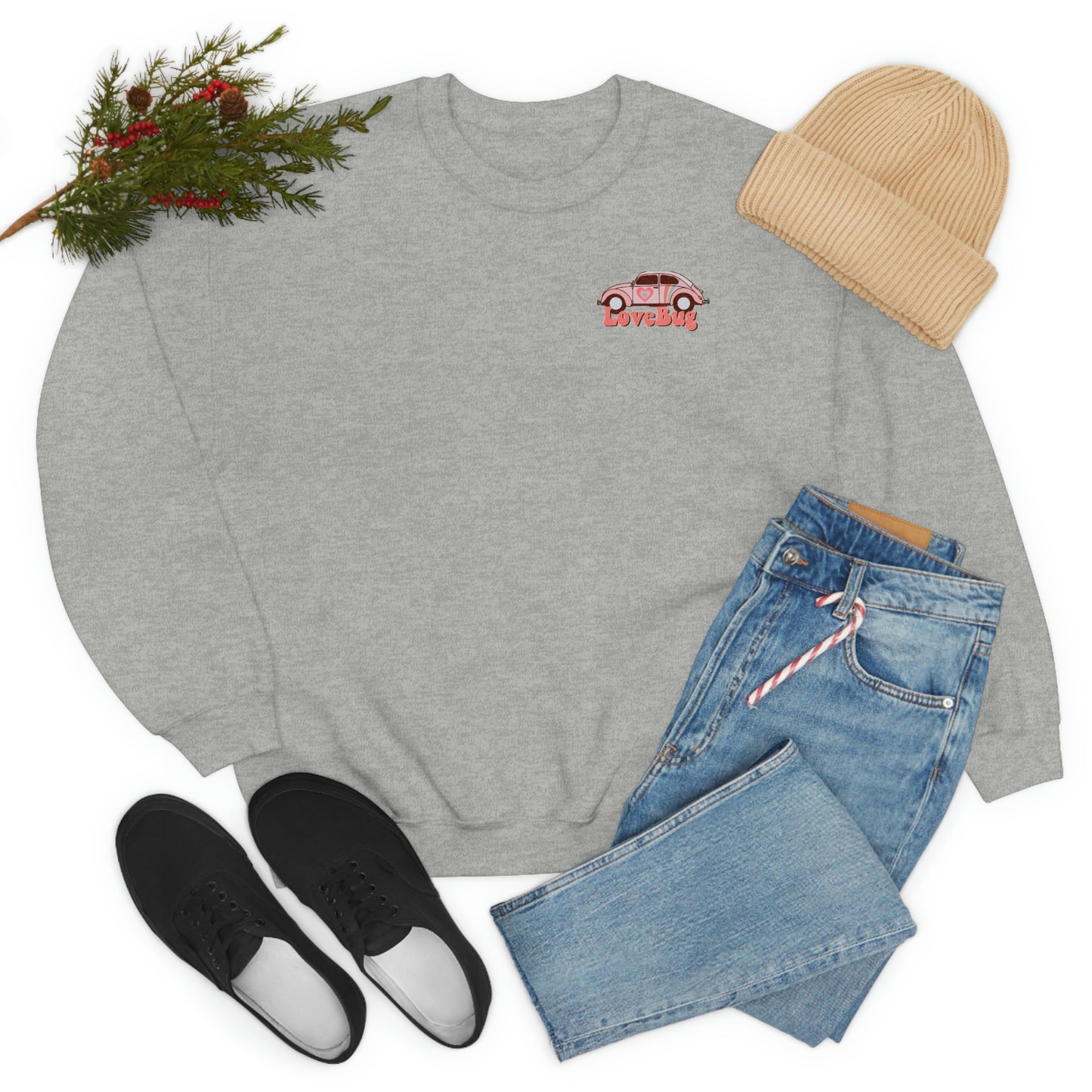 Front and Back Image "Lovebug" Unisex Heavy Blend™ Crewneck Sweatshirt