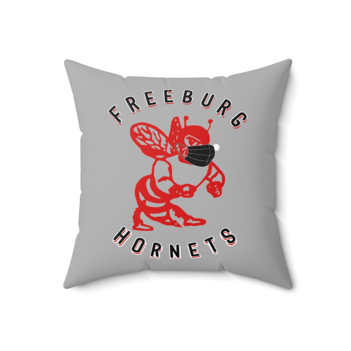 Light Gray Freeburg Masked Hornet Spun Polyester Square Pillow