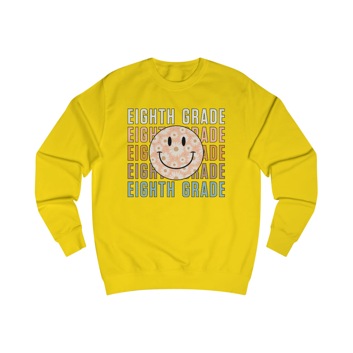 8th Grade Warm Colors Smiley Face Unisex Heavy Blend™ Crewneck Sweatshirt