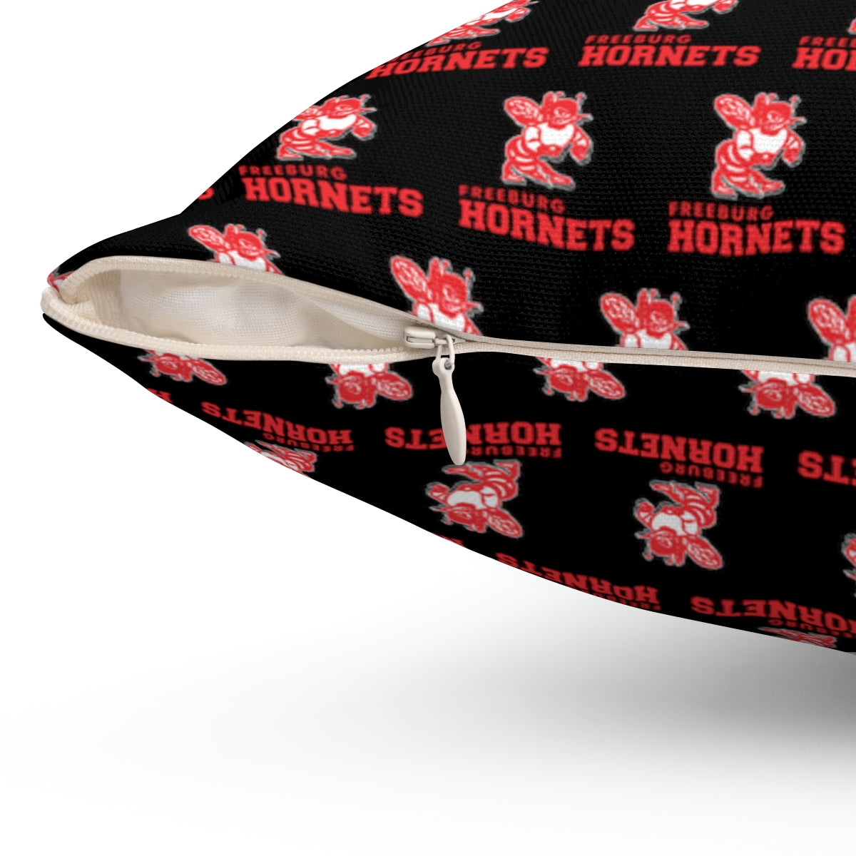 Black Freeburg Hornets Spun Polyester Square Pillow