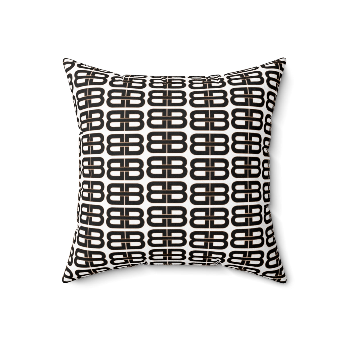 White Bhava Brand Pattern Square Pillow
