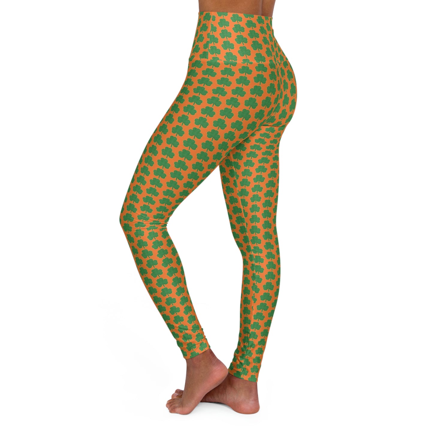 St. Patrick's Day Shamrock Pattern High Waisted Yoga Leggings