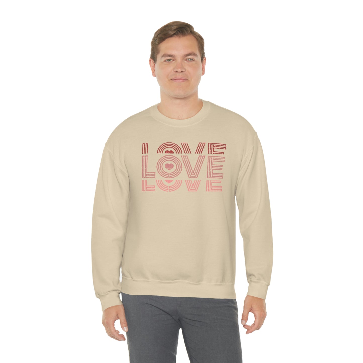 "Love Love Love" Red Graduated Print Unisex Heavy Blend™ Crewneck Sweatshirt