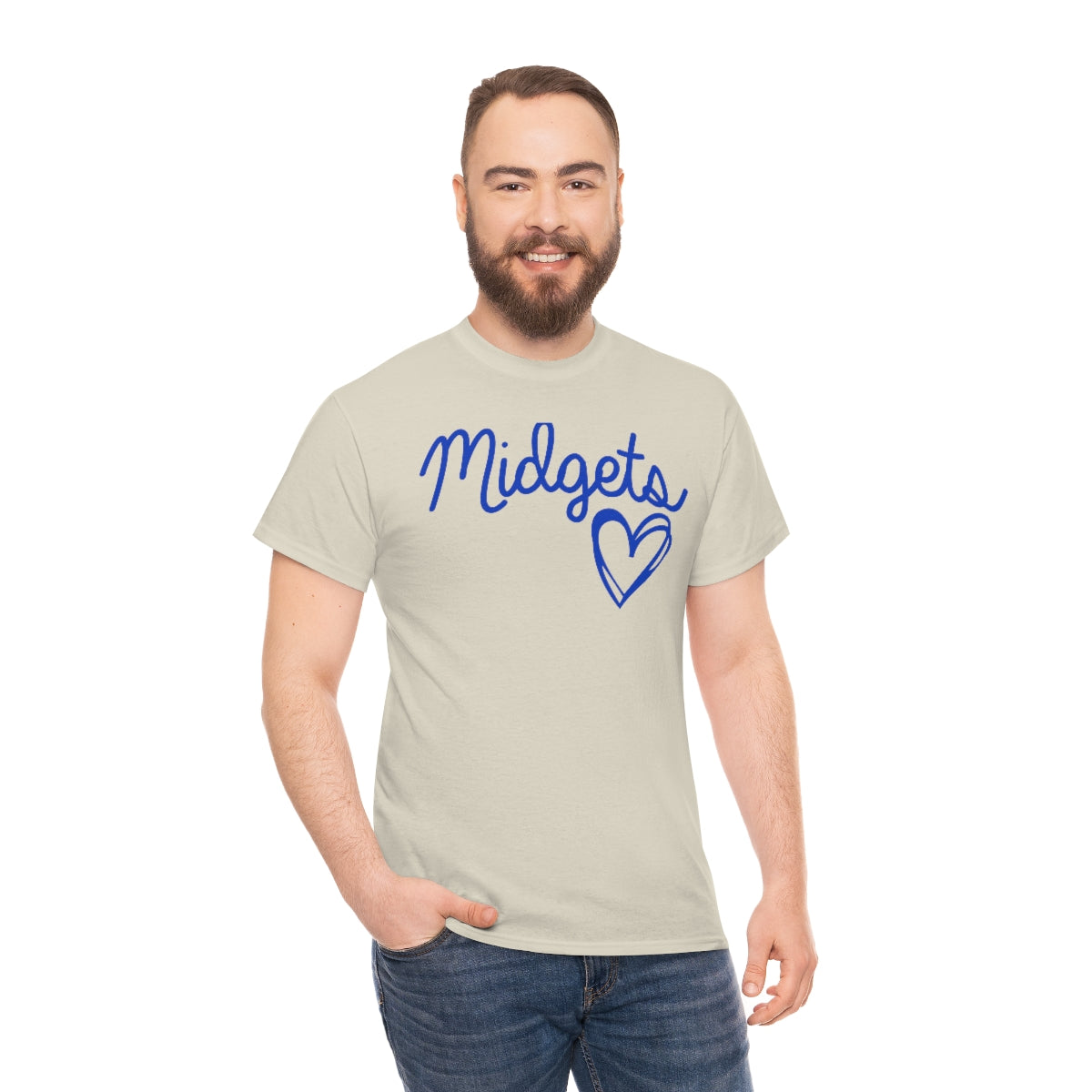 Midget Blue Heart Unisex Heavy Cotton Tee